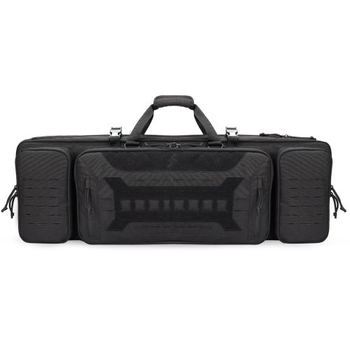 VOTAGOO Double Rifle Case Gun Bag, Safely Long-Barrel Firearm Transportation Cases Locks